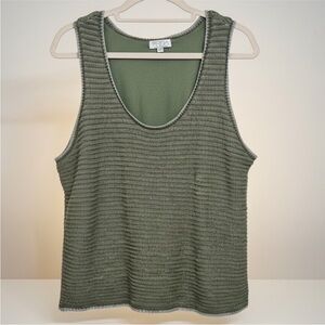 Sofia Jeans Green Knit Sweater Tank Top Sleeveless Lined XXL